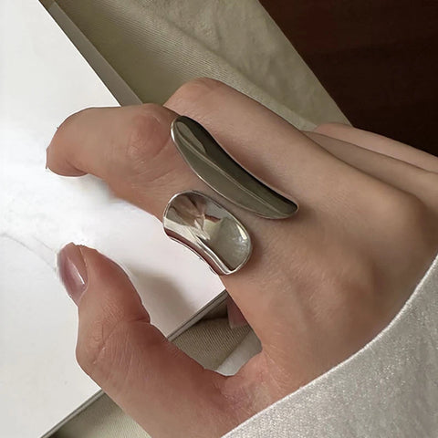 Modern Adjustable Stainless Steel Gold and Silver Rings