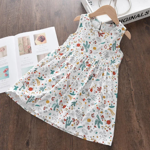 Vestido Sem Manga Estampado Infantil