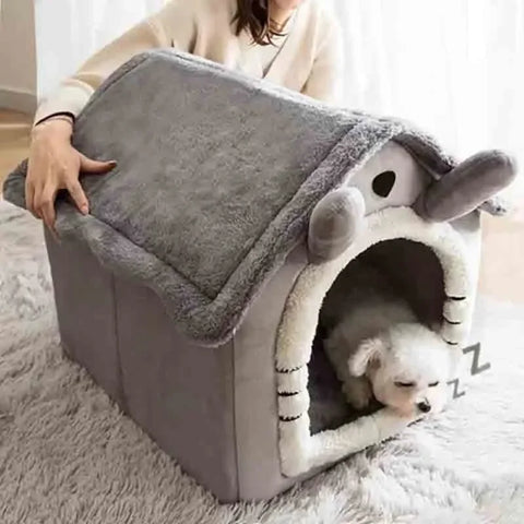 Indoor Warm pet House Soft Pet Bed Tent House Dog Kennel Cat Bed with Removable Cushion Suitable for Small Medium Large Pets