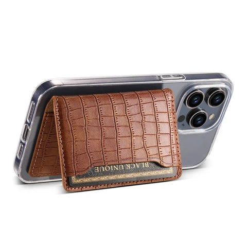 Leather card wallet with sticker to put on your phone