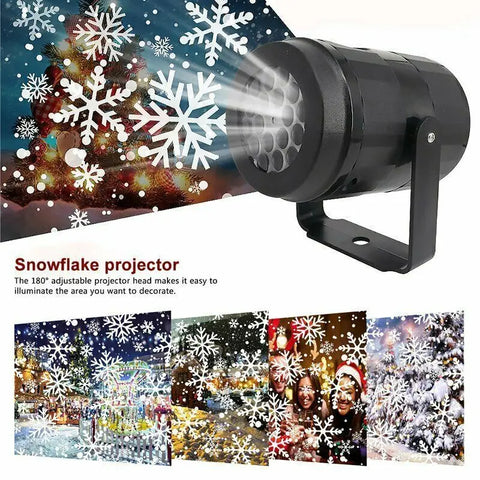 Projetor de luz de decoração grande de Natal, floco de neve, festa de Natal, laser, luz de palco, iluminação de Natal rotativa, decoração de jardim