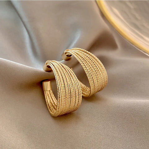 Fashion Trend Unique Design Elegant Delicate Retro Exaggerated Multilayer Stud Earrings