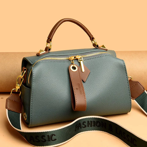 High Quality Solid Color Leather Shoulder Crossbody Bag For Women Luxury