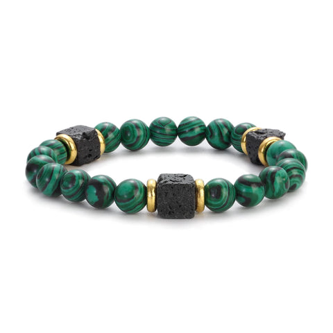 Classic Malachite Bracelets Jewelry Healing Lava Bracelets Diabetes Relief