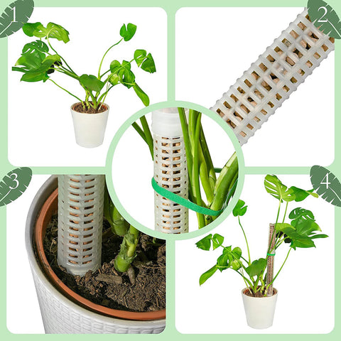 Columna trepadora de plantas, poste de musgo Sphagnum, soporte para cultivo de plantas, soporte de extensión para plantas rico en fertilizantes que retienen agua