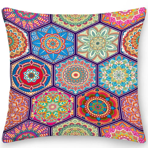 Mandala Pillowcase Square Cushion Cover Pillow Double Sided Ethnic Flower Bohemian