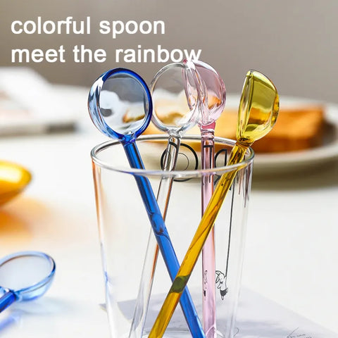 Glass Spoon Colored Transparent