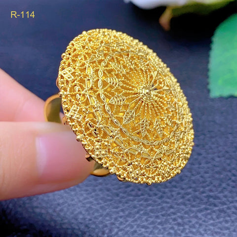 African Jewelry 24K Gold Color Large Women Rings