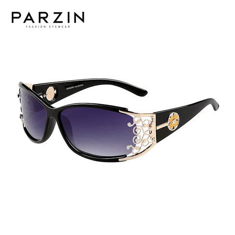 Ladies' Polarized Sunglasses in Dark Tones and Lacy Rims, UV400 Lenses