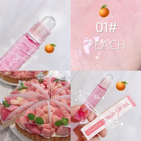 Frutas frescas roll-on bálsamo labial maquiagem primer hidratante claro transparente lipoil longa duração hidratante brilho labial cosméticos