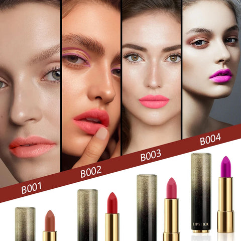 Matte Lipsticks for Women Long Lasting Lipstick Waterproof No Dry Feeling Creamy High Pigmented Formula