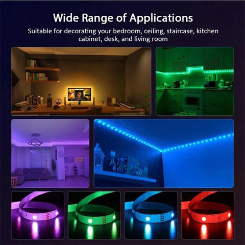 Fita de LED WIFI RGB 5050 Bluetooth APP Controle Led Diodo Flexível Decoração Para Festa Festival TV Mesa Quarto