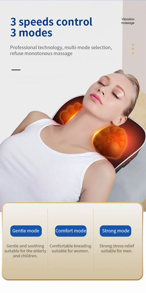 Almohada eléctrica del Massager del cuerpo de la tracción Cervical del cuello de la cabeza con el dispositivo vibrante del masaje de la calefacción