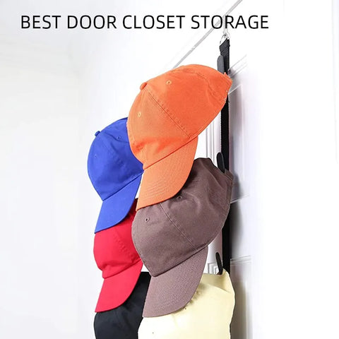 Nylon Straps Cap Rack Storage Rack Wiht Hook For Baseball Ball Cap Over Door Closet Organizer Hat Collections Display