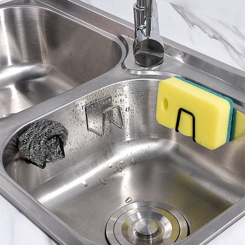 Kitchen Self  Adhesive Sponges Holder Drain Drying Rack Sink Storage Organizer Accessories Bathroom Home Wall Hook