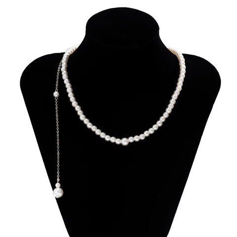 Necklace Imitation Pearl Chain Back Chain