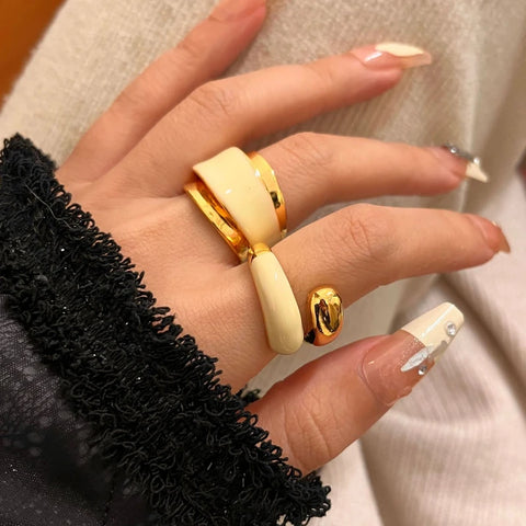 Anillos abiertos de metal de diseño europeo y americano de joyería moderna para mujer