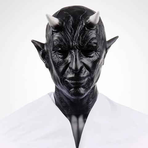 Mephistopheles Demon Horn Mask  Latex Helmet Halloween