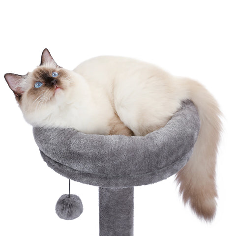 Árbol para gatos, torre alta para gatos con condominio para gatos grande, cama con percha acogedora, postes para rascar, juguetes para gatos