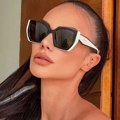 Luxury Women's Sunglasses Fashion  Polygon Elegant in Polycarbonate Whit Protection UV400