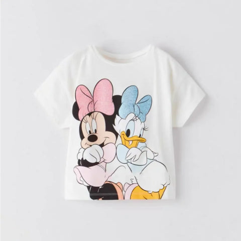 Camiseta ropa de verano Tops Disney dibujos animados Mickey ropa para niños camisetas de manga corta ropa para niños camisetas 1-7 años