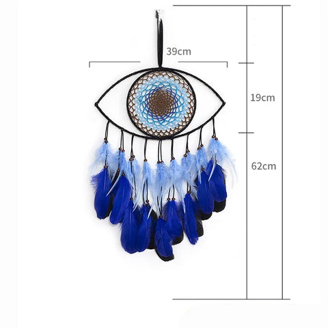 Evil Eye Dream Catcher For Bedroom With Lights Wall Hanging