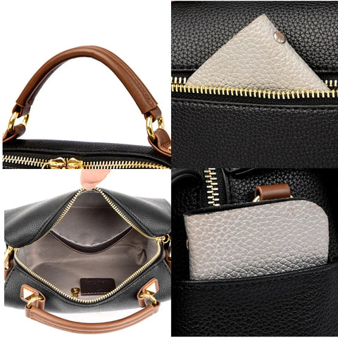 High Quality Solid Color Leather Shoulder Crossbody Bag For Women Luxury