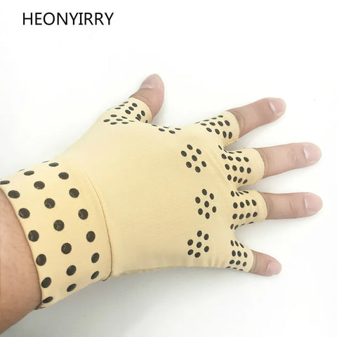 1 Pair Magnetic Therapy Fingerless Gloves Arthritis Pain Relief Heal Joints Braces Supports Massage Health Care Hand Care Tool
