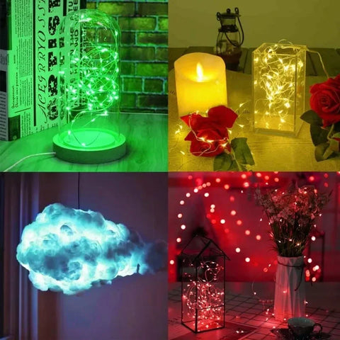 Fio de cobre LED luzes de corda iluminação decoração de festa