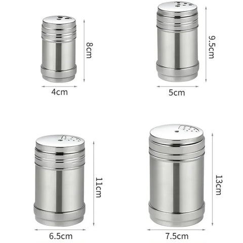 Frascos de tempero de aço inoxidável, saleiro de churrasco, garrafa de tempero de pimenta, recipiente de armazenamento de condimentos domésticos, acessórios de cozinha