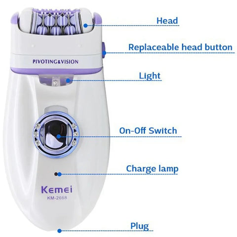 Lady Body Facial Epilator Rechargeable Shaver Shaving Women Hair Remover Electric Body Depilation Machine