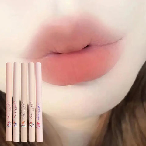 5 Colors Matte Lip Liner Lipstick Pen Long Lasting Non-stick Cup Waterproof Smooth Soft Velvet Lipliner Pencil Makeup Cosmetics