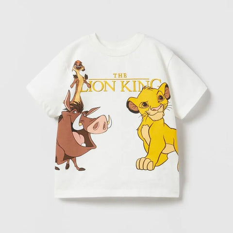 Camiseta de Disney, ropa de verano para niñas, niños, camisetas de Mickey y Pato Donald, estampado de dibujos animados informal de moda para niños