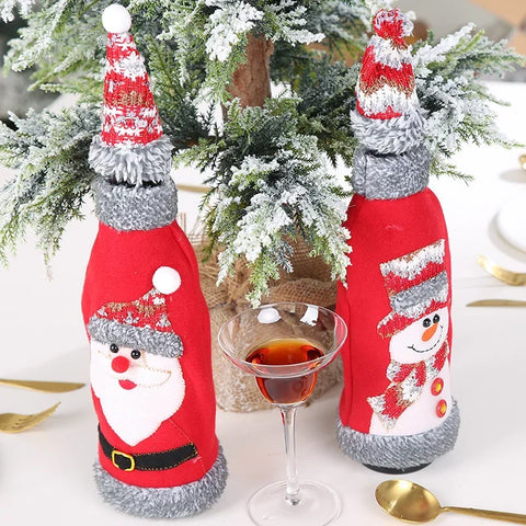 Christmas Wine Bottle Covers Bag Bottle Cover Sleeve Merry Christmas New Year Table Decorations