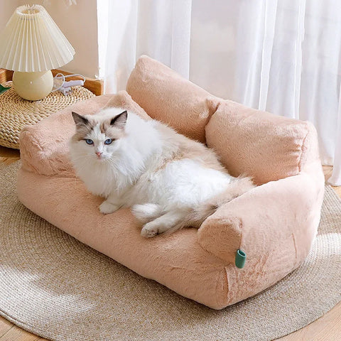 Cama de luxo para animais de estimação ninho inverno quente sofá casa confortável cama para animais de estimação para gatos pequenos cães filhote de cachorro cama cães canil suprimentos para animais de estimação