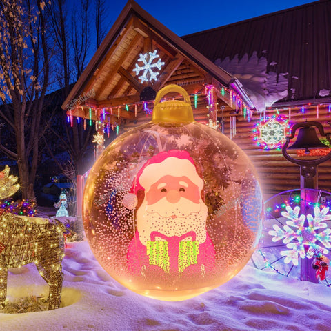 Giant Luminous Inflatable Christmas Balls With Lights Pvc Outdoor