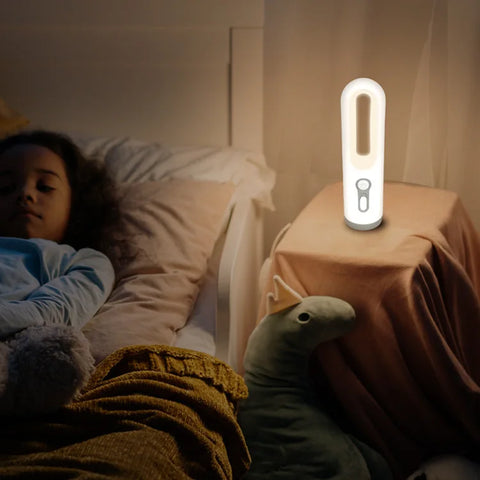 Luz nocturna con sensor de movimiento LED 2 en 1, linterna portátil con sensor de anochecer a amanecer