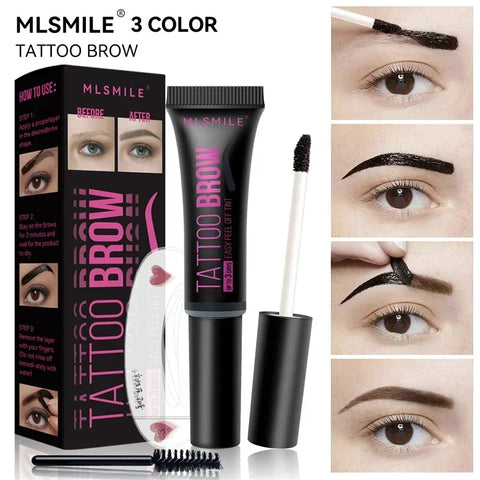 New Tearing Eyebrow Gel Makeup Semi-Permanent Waterproof Long Lasting Tattoo Tint Sweatproof Peel Off Dye Eyebrow Cream Cosmetic