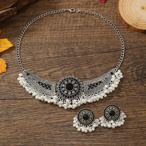 Crystal Choker Jewelry Set Ethnic Tribal Indian Party