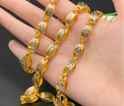 24inch Gold Plated Jewelry Set Chain Bracelet African Jewelry