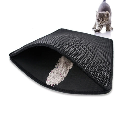 Almohadilla para arena para gatos de doble capa, impermeable, antideslizante, filtro para arena para gatos, alfombrilla para suelo para perros y gatitos