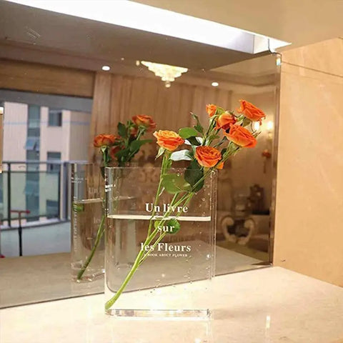 Clear Book Flower Vase Acrylic
