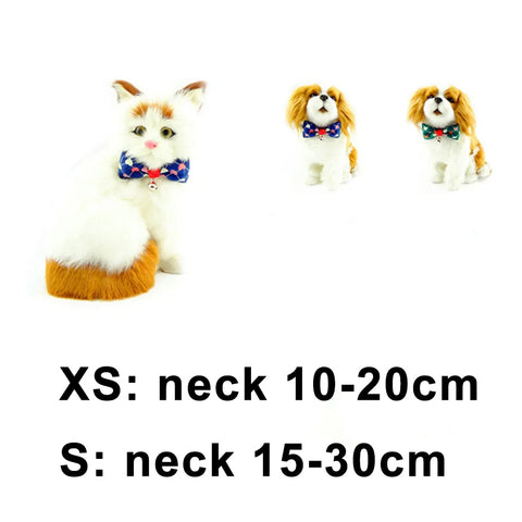 Collar de pajarita ajustable para gato con cascabel para animales pequeños