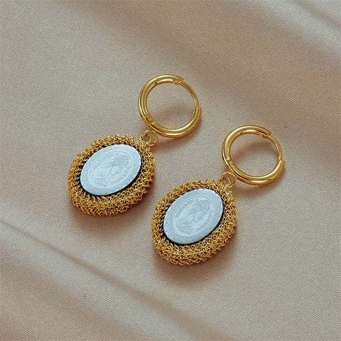 316L Stainless Steel Image Hoop Earrings