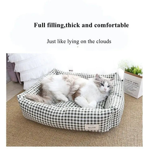 Cama de gato de pelúcia super macia, todas as estações, canil universal, pequeno, médio, almofada para animais de estimação, gato, nesk, cama de dormir, colchão quente para animais de estimação