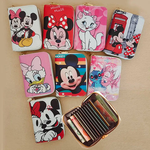 Card Wallet with Clasp and Disney Motifs