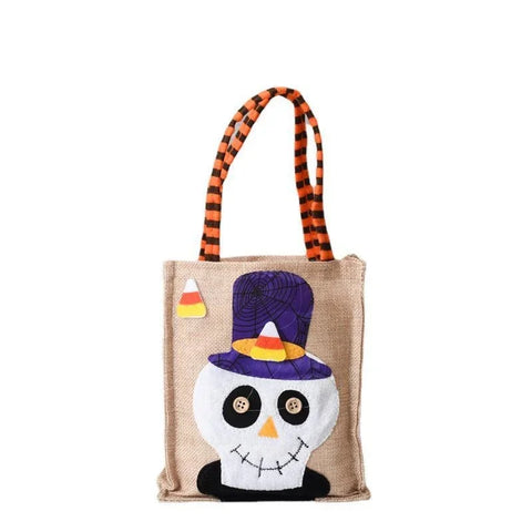 Bolsa de tela no tejida para regalo de Halloween, sombrero negro, calabaza, bruja, terror, fantasma, festival, fiesta, truco o trato, feliz día de Halloween, decoración