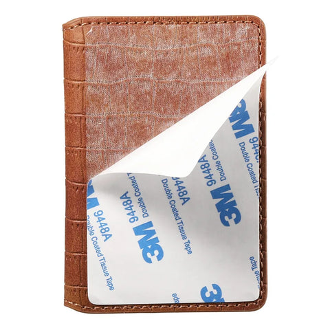 Leather card wallet with sticker to put on your phone