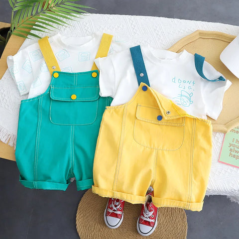 Roupas de verão para bebês meninos de 9 a 12 meses com estampa de dinossauro, camisetas com gola virada para baixo, tops e shorts, 2 peças, conjuntos de roupas infantis