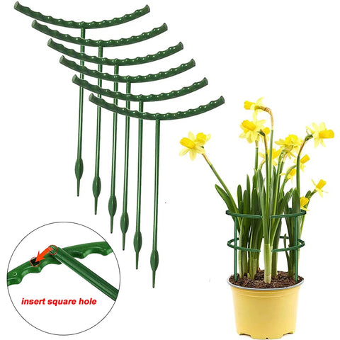 Suporte para plantas de jardim gaiola plie flor suporte de plástico semicírculo casa verde pomar haste de fixação ferramenta de jardinagem bonsai